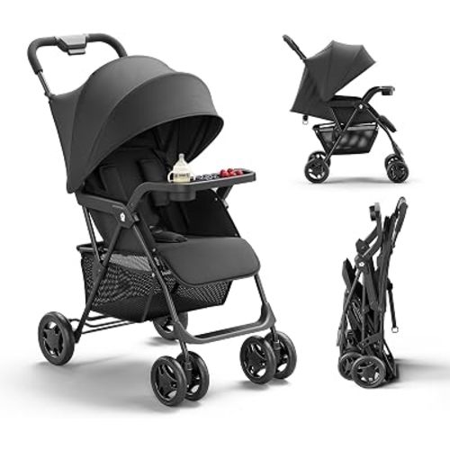 Mamazing Lightweight Umbrella Travel Stroller with Near-Flat Recline Seat