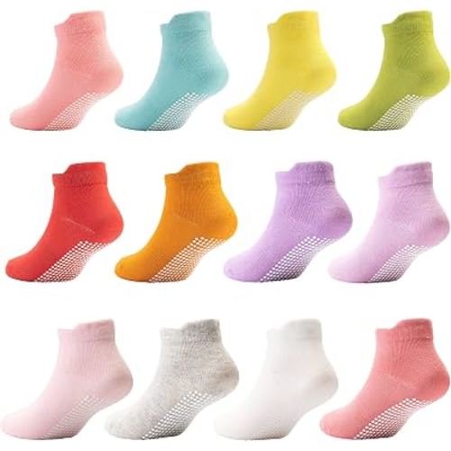 Dicry Toddler Non-Slip Ankle Socks Baby Anti-skid Grips Socks for Infant Kids