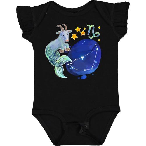 inktastic Capricorn Constellation Zodiac Sign Baby Flutter Sleeve Bodysuit