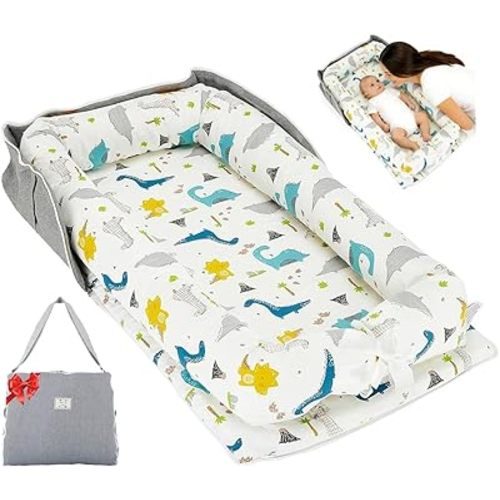 Baby Lounger Play Mat for Tummy Time,Baby Lounger for Newborn Awake-Time Pad,Portable Newborn Babies Essentials Gifts 0-24 Months Home or Travel (Long Necked Dragon)