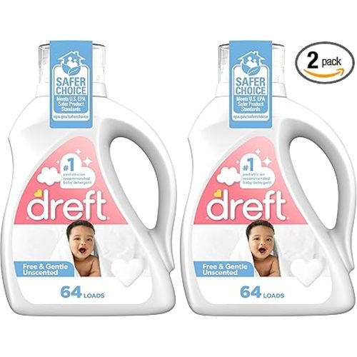 Dreft Liquid Laundry Baby Detergent Unscented 92 fl oz 64 loads (Pack of 2)