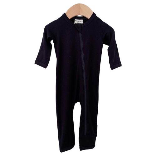 Basic Zip Romper, Black