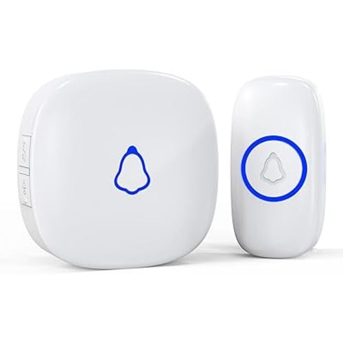 SECRUI Wireless Doorbell, Easy installation, Waterproof, Adjustable Volume, 58 Chimes, Colorful LED, 1000Ft Range, M520+F55, White