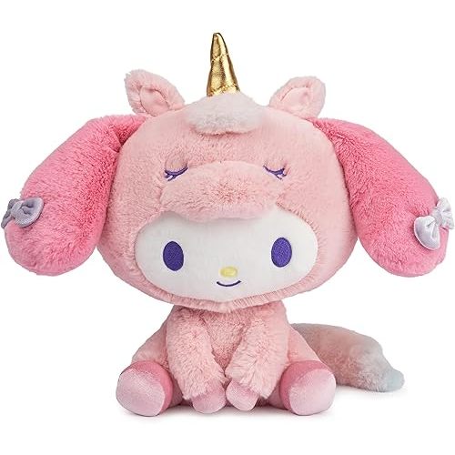 GUND Sanrio My Melody 9.5-Inch Plush Toy with Pink Unicorn Outfit; Ages 1+