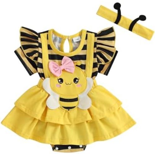 Summer Baby Girl Clothes Short Sleeve Romper Dresses Newborn Onesie Embroidery Bear Bodysuits Infant Girl Outfit