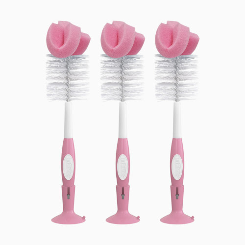 Dr. Brown's Sponge Baby Bottle Cleaning Brush Set - Pink