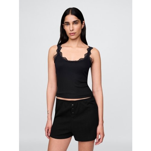 Mini Rib Lace PJ Tank Top | Gap