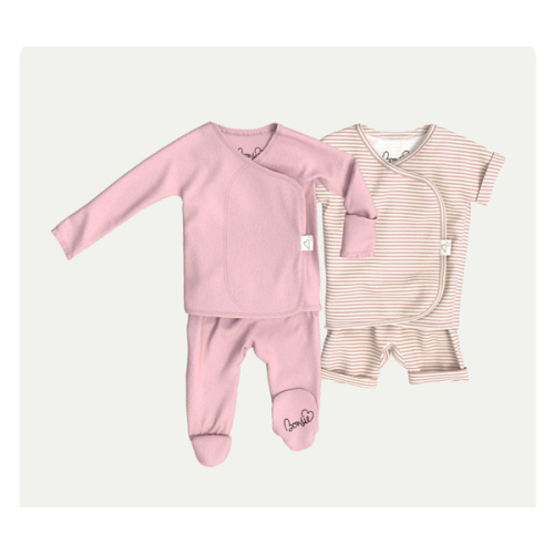 Skin to skin Baby Bundle - Peony Footie + Berry Twist Romper – Bonsie (0-3month)