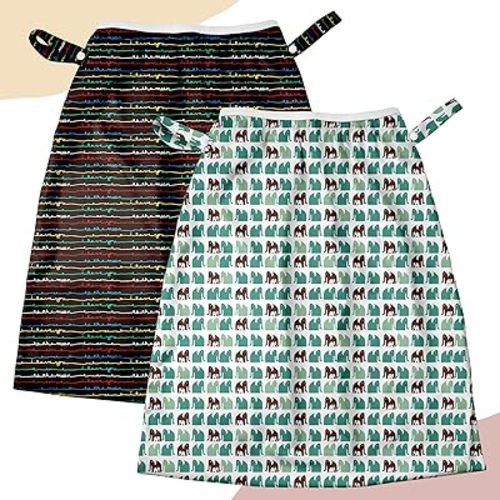 Mama Koala Pail Liner for Cloth Diapers, Reusable and Washable Waterproof Pail Liner with Strap for Diaper Pails, 2 Pack(B003M)