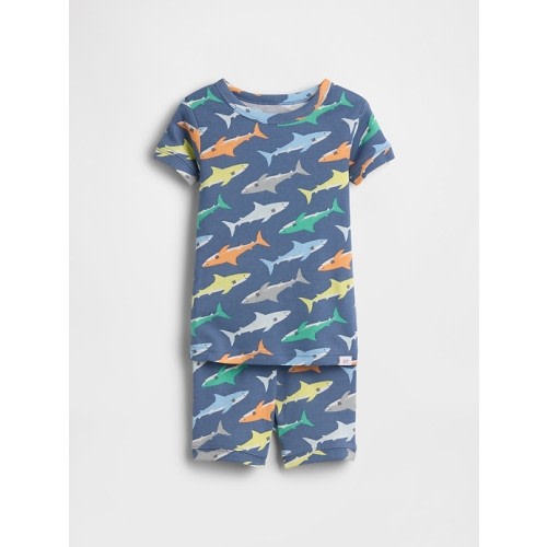 Baby & Toddler Organic Brushed Cotton Shark PJ Short Set