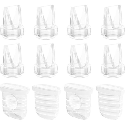 Breast Pump Parts for Lansinoh Discreet Duo/Nuliie/Motif Aura Glow S32 Wearable Breast Pump, Incl 8PCS Duckbill Valves & 4PCS Silicone Diaphragms