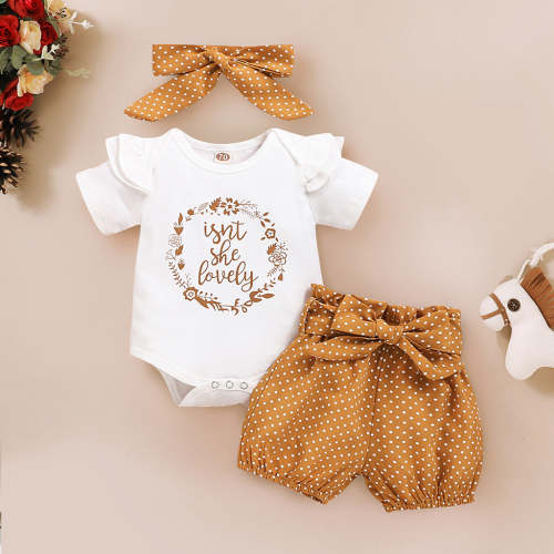 Lovely Polka Dots Printed Baby Set