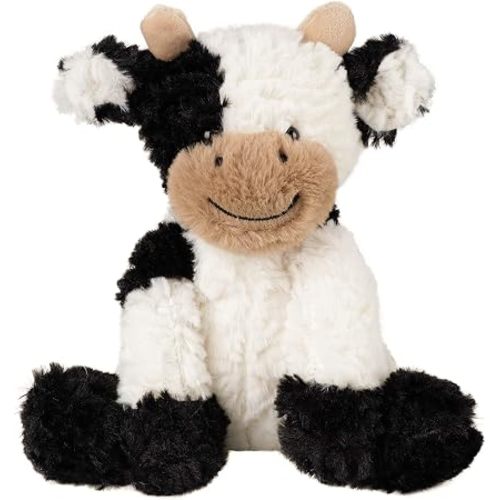Hopearl Adorable Cow Plush Toy Floppy Dairy Cattle Soft Kawaii Cow Stuffed Animal Cute Birthday Holiday Gift for Boys Girls Kids Toddlers, 9''