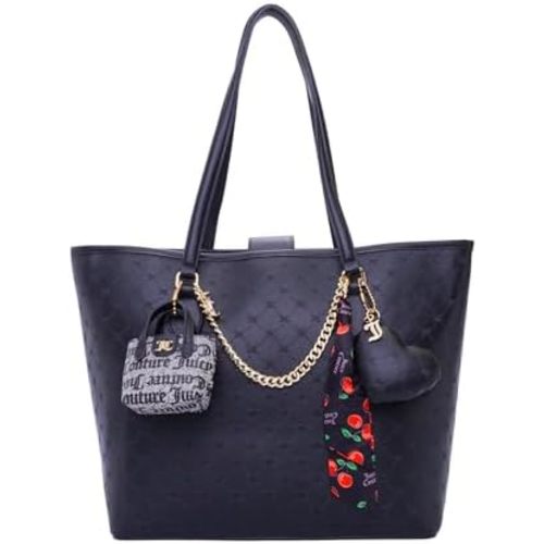 Juicy Couture More is More Tote Bag, Monogram Embossed, with Accessory Holder and Charms