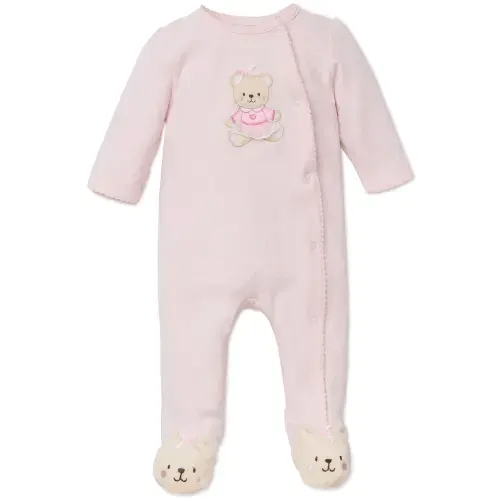 Pink Bear Footed One-Piece