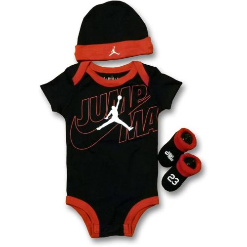 [NJ0493-023] Baby Air Jordan Bodysuit, Hat and Booties 3-PC Box Set