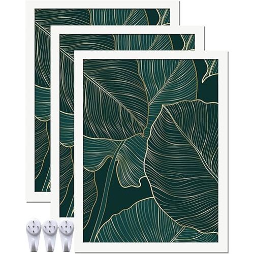 White Picture Frame Set of 3, 12x16 Picture Frame for Photo Poster Canvas Certificate Document Display Horizontally or Vertically High Transparent Wall Gallery(Size 12 x 16 inches)