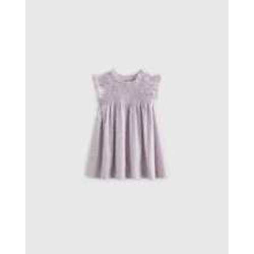 100% Organic Cotton Poplin Smocked Flutter Sleeve Dress - Baby Girl