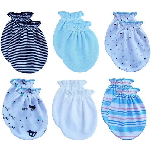 Newborn Baby Cotton Gloves No Scratch Mittens For 0-6 Months Boys Girls