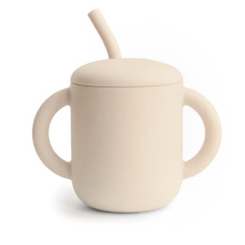 Mushie Baby Silicone Training Cup + Straw