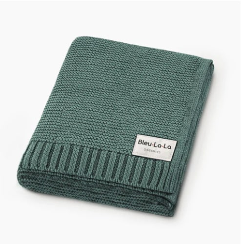 Heritage Knit - 100% Organic Cotton Luxury Knit Baby Swaddle Blanket | Color Hunter Green