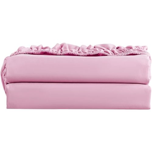 Twin Fitted Sheet 2 Pack - Hotel Quality - Ultra Soft & Breathable - Brushed Microfiber - Deep Pocket - Cooling Fitted Sheets - Dusty Pink