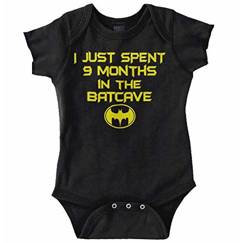 Brisco Brands Spent 9 Months in the Cave Superhero Baby Romper Boys or Girls