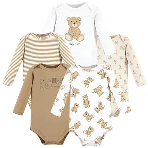 Hudson Baby Basics Unisex Baby Cozy Long Sleeve Bodysuits 5-Pack