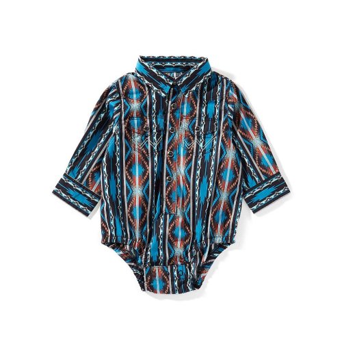 Wrangler® Baby Boys Western Checotah Long Sleeve Button Front Shirt