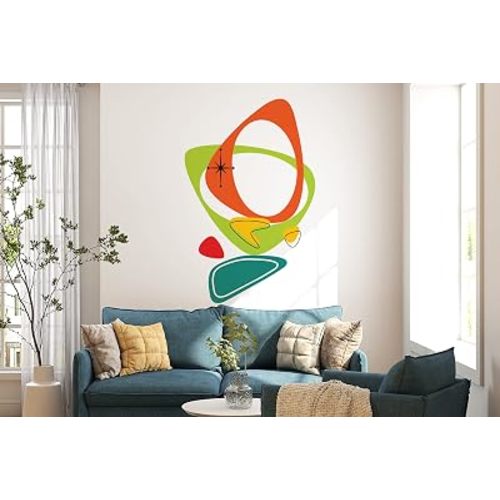 Atomic Age and Retro Shapes Mid-Century Modern Wall Decal Sticker