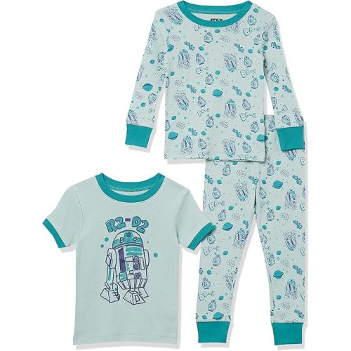 Amazon Essentials Disney | Marvel | Star Wars Boys and Toddlers' Snug-Fit Cotton Pajama Sleepwear Sets, Multipacks