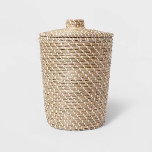 Solid Bathroom Wastebasket Tan - Threshold™: Bohemian Style, 13.19" Height, 568.1ml Capacity