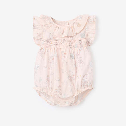 Fleur de Provence Smocked Bubble PINK / 3-6M