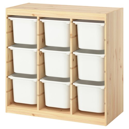 TROFAST Storage combination with boxes - room divider/light white stained pine white 36 5/8x17 3/8x35 7/8 "