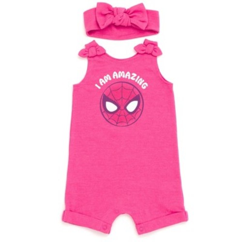 Marvel Avengers Spider-Man French Terry Romper and Headband Newborn to Toddler, Size: 3-6 months