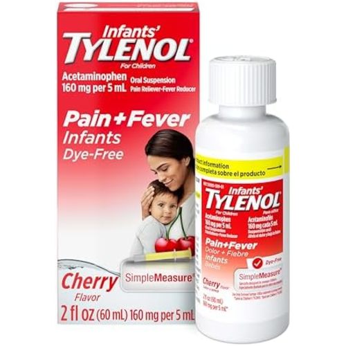 Infants' Tylenol Acetaminophen Oral Suspension, Dye-Free, Cherry, 2 fl. oz