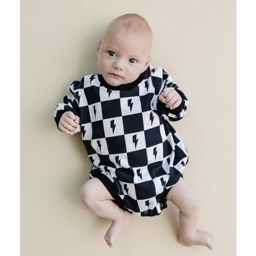Bubble Romper | Charcoal Bolts