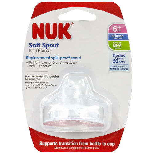 NUK Sippy Cup Replacement Silicone Spout, Clear 2 Pack