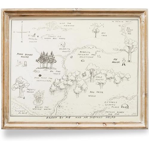 Winnie The Pooh Hundred Acre Wood Map - 8x10 Art Print (Unframed) | Neutral Nursery Decor | Kids Bedroom Wall Decor | A. A. Milne | Boys Room or Girls Room Artwork | Vintage Original Drawing