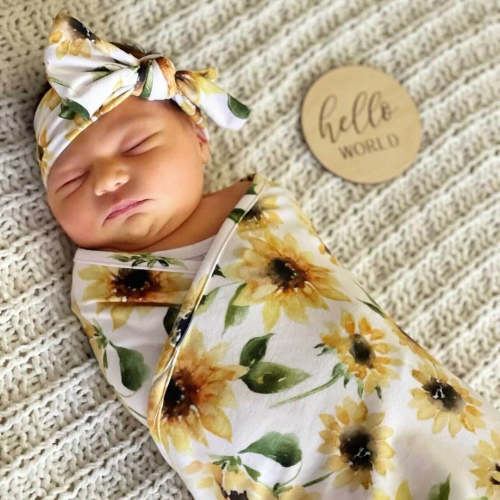 Savannah's Sunflowers Large Bow Headwrap