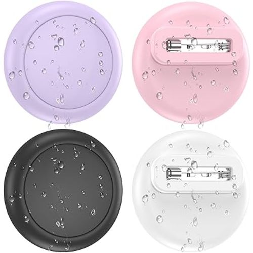 for AirTag Holder for Kids 4-Pack, Waterproof Air Tagholder Hidden Pin Discreet Toddler Tracker for School Uniforms, Jackets, Backpack & Dog Collar – Compatible with Apple AirTag 1st & 2nd Gen