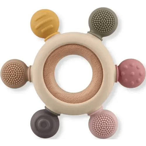 Baby Teething Toys, Silicone Chewable Rings with Organic Wooden, Natural Wooden Ring & Silicone Teething Toys for Newborn, 3+ Months (6 Directions, | Google Shopping