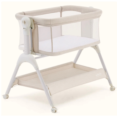 HARPPA Cuddly Sway | 3-in-1 Rocking Baby Bassinet & Bedside Sleeper with Anti-Reflux Mattress for Newborns | Attaches to Bed, Adjustable Height, Tool-Free Setup, Portable Wheels, CPSC Certified, Gentle Rocking Motion | Ideal for Infants, Safe Co-Sleeping