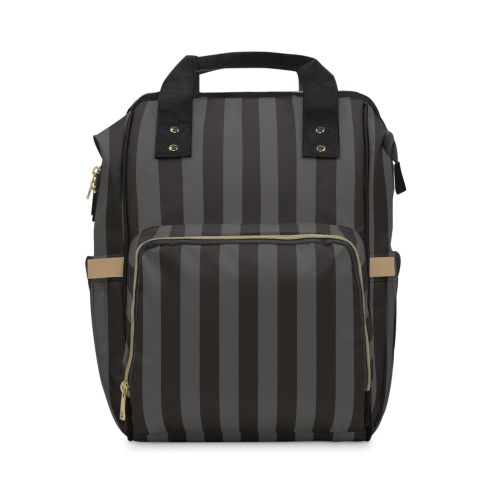 Striped Nylon Diaper Backpack, Baby Goth Nappy Bag
