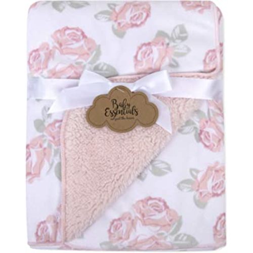 Sherpa Fleece Baby Blankets for Boys and Girls – Colorful, Reversible Baby Blankets for Newborns, Infants, Toddlers, and Nursery (Floral)