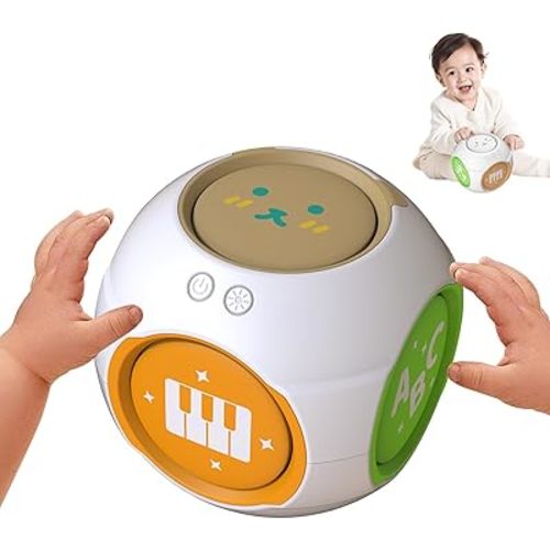 Bilingual Educational Baby Toy - Musical Learning Cube Baby Sensory Cube 6-in-1 with Lights Music for 6-18 Months, Toddler Activity Toy for Home Travel First Birthday Gift for 1 Year Old Boys Girls