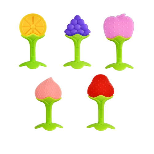 FEOLGEHLY 5 Pcs Baby Teething Toys for 0-6 6-12 12-18 Months, Infant Toys Food Grade Silicone Teething Toy, Hand Teethers Baby Chew Toys for Sucking Needs, BPA Free, Christmas Toys, Color