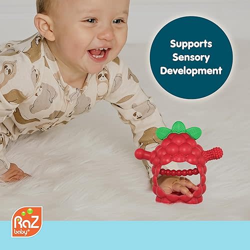RaZbaby RaZberry Grip Silicone Teether Toy for 3M+