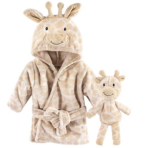 Hudson Baby unisex-baby Plush Bathrobe and Toy Set