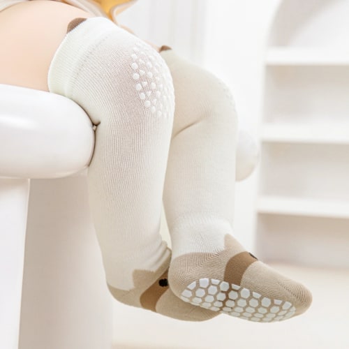 Baby & Toddler Anti-Slip Knee Pad Crawling Socks 3-Pack